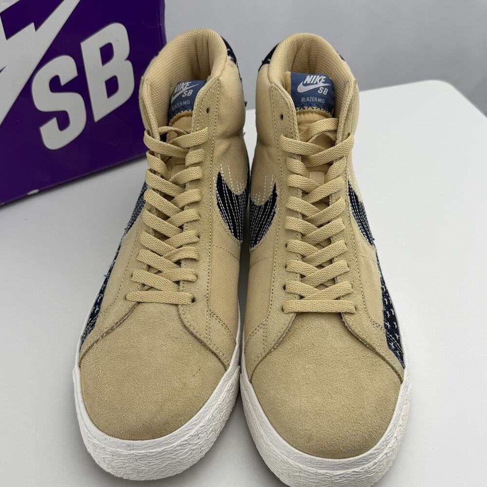Nike SB Zoom Blazer Mid PRM Sashiko Sesame Mystic Navy CT0715-200 Size 11.5 - Picture 5 of 11
